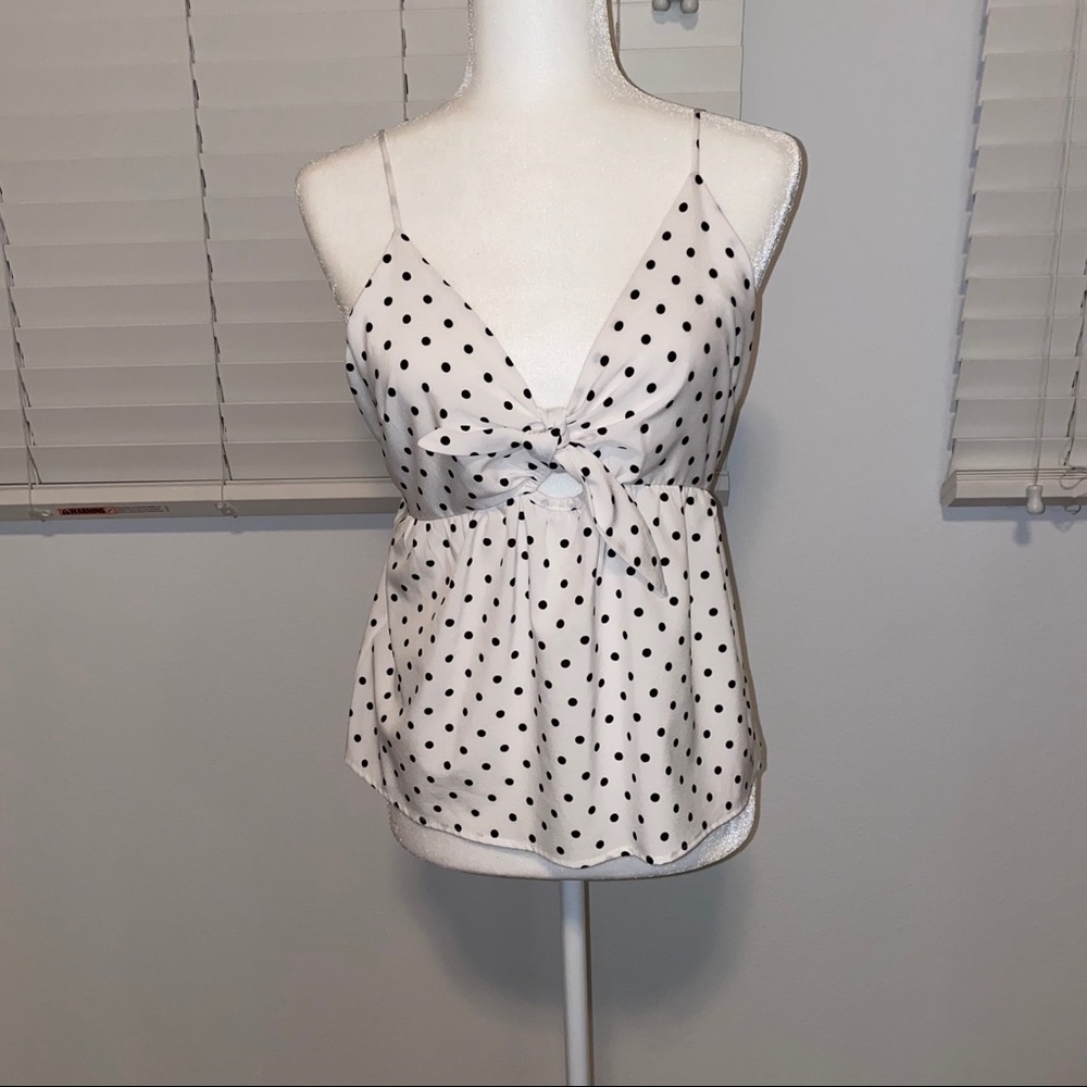 Black and white polka dot adjustable strap - Picture 1 of 10